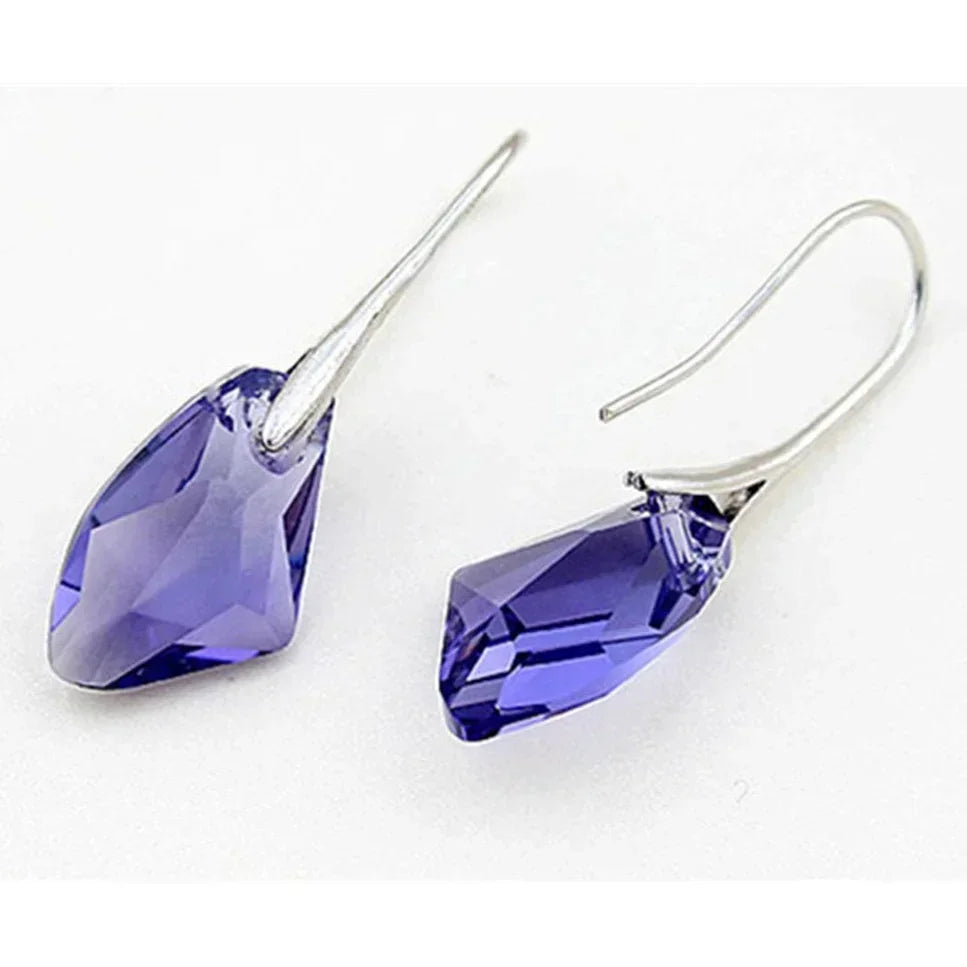 Women's Silver Crystal Teardrop Hook Drop Earrings | Gift Drop Earrings Nixie