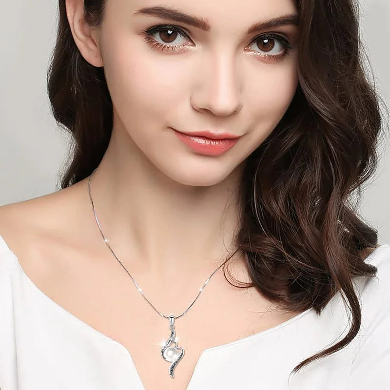 Love Heart Silver Pendant Necklace | Sister Daughter Mother Gift Pendant Necklace Nixie