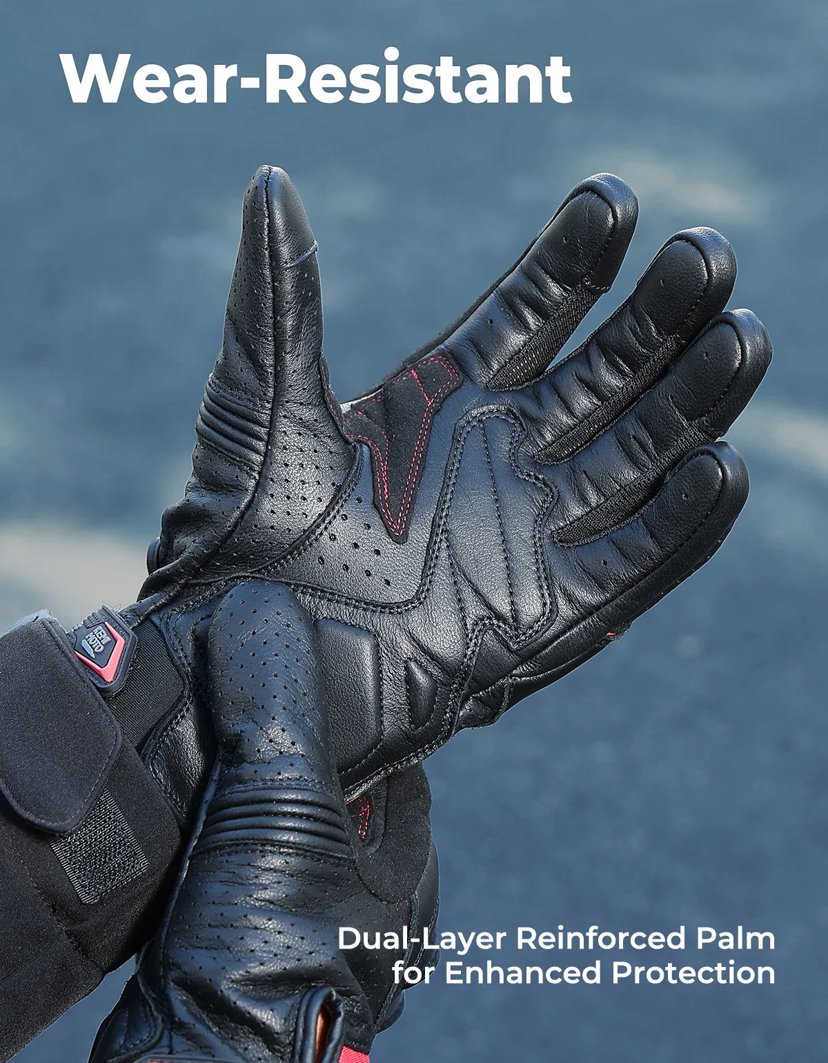 KEMITOUR Men's CE Leather Motorcycle Gloves | Carbon Touch Screen Motorcycle Gloves Nixie