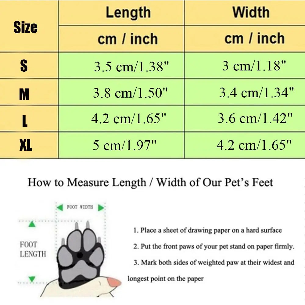 4-Pack Winter Anti-Slip Dog Boots – Warm Puppy Snow Shoes Dog Boots Nixie