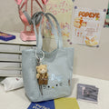 Nixie Cat Embroidery Tote Bag – Large Women's Shoulder Bag Women's Tote Bag Nixie BB-689-Blue Extra Large