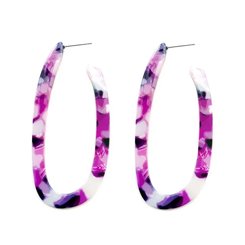 Women's U-Shaped Acetate Drop Earrings – Elegant Fashion Jewelry