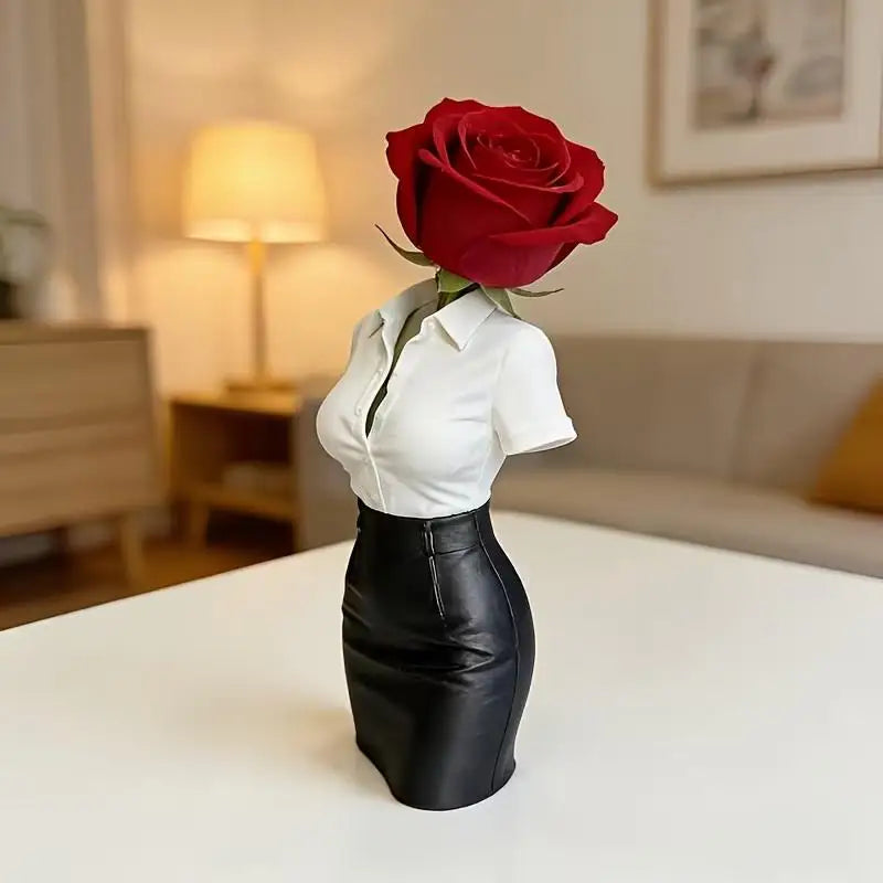3D Printed Office Lady Half-Body Statue Desktop Ornament Desktop Figurine Nixie