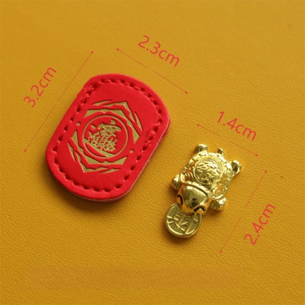 Brass Golden Turtle Charm with Leather Sleeve | Wallet Keepsake