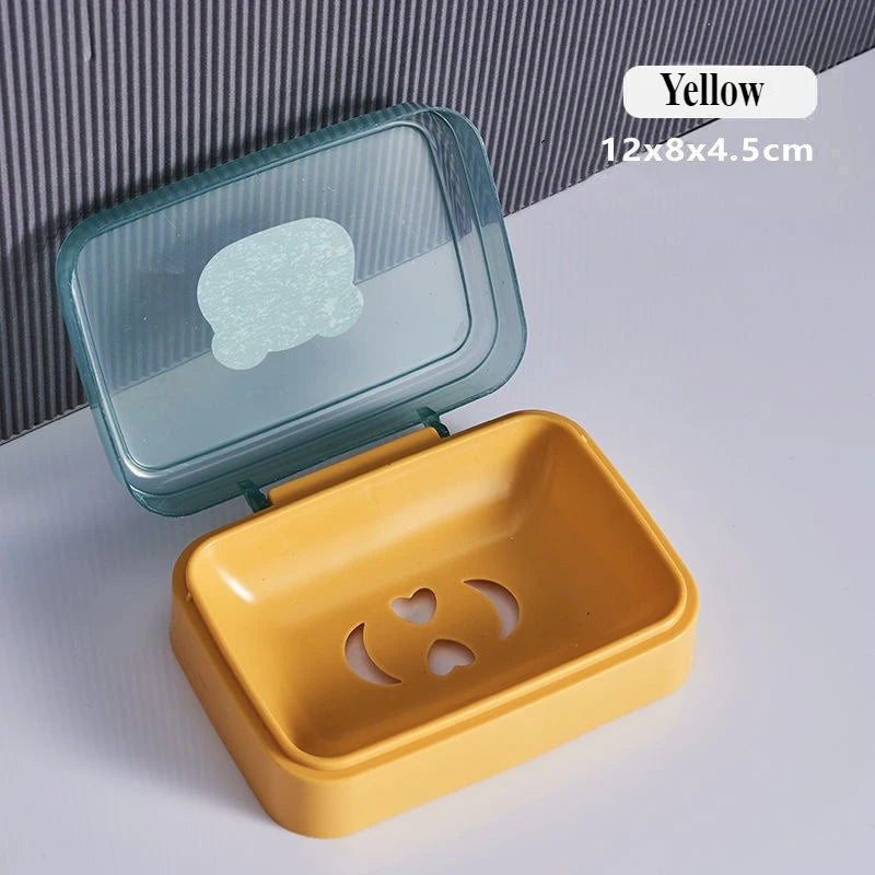 Flip-Top Drainable Soap Dish with Lid – Minimalist Design Soap Dish Nixie