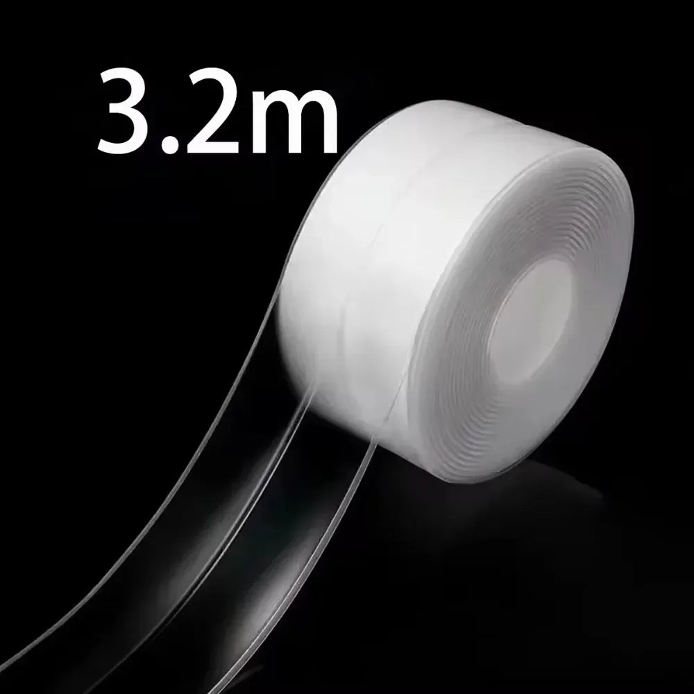 2 Rolls White Waterproof Self-Adhesive Caulk Tape – Bath & Kitchen Caulk Sealing Tape Nixie