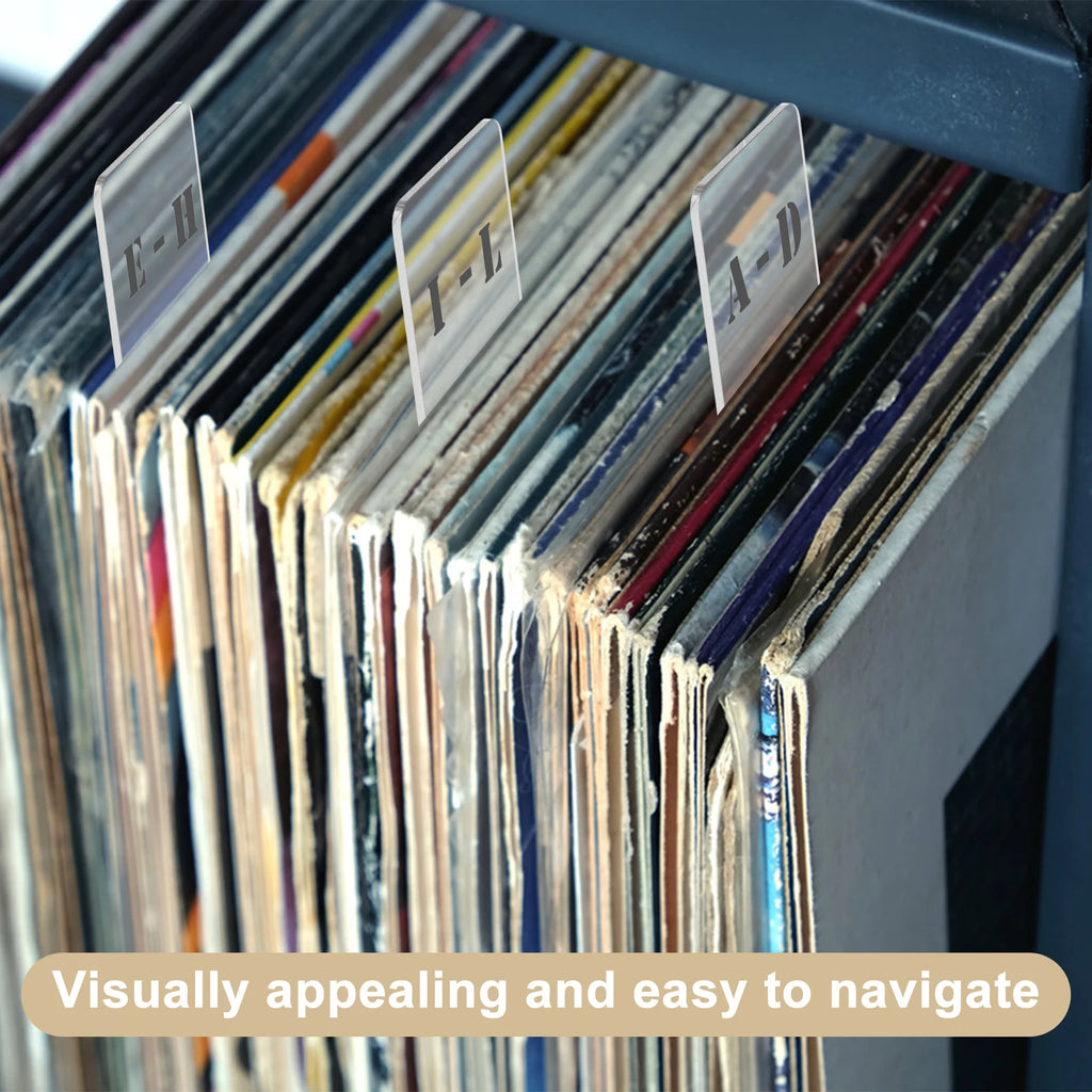6-Pack A-Z Acrylic Vinyl Record Dividers – Shelf Organizer Record Shelf Dividers Nixie