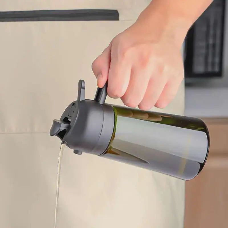 2-in-1 Glass Olive Oil Spray & Pour Bottle | Dark Mist Sprayer Oil Spray Bottle Nixie