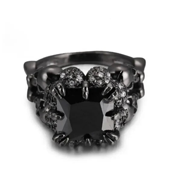 Men's Black Crystal Zircon Skull Ring | Punk Jewelry Sizes 6–11 Fashion Skull Ring Nixie black 2