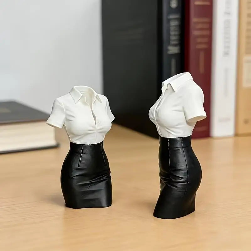 3D Printed Office Lady Half-Body Statue Desktop Ornament Desktop Figurine Nixie