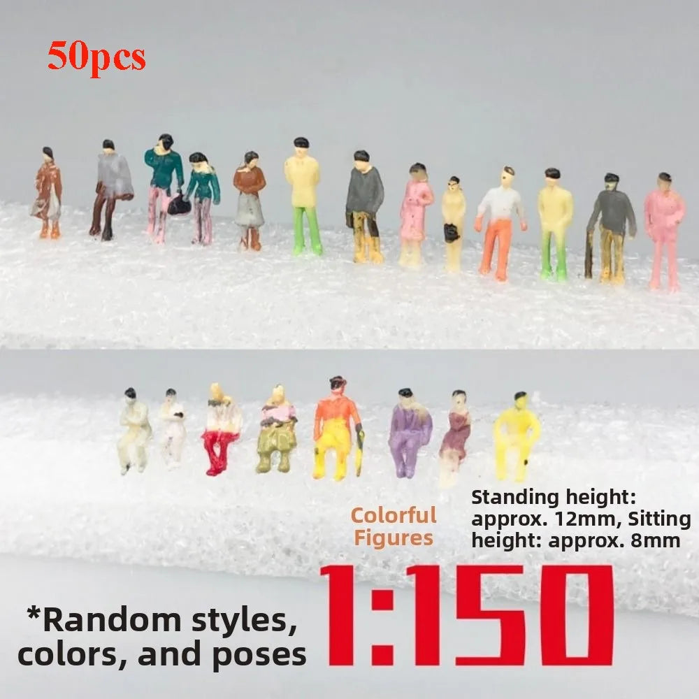 Scale Model People Figures 10/50pcs | 1:25 to 1:300 Multicolor