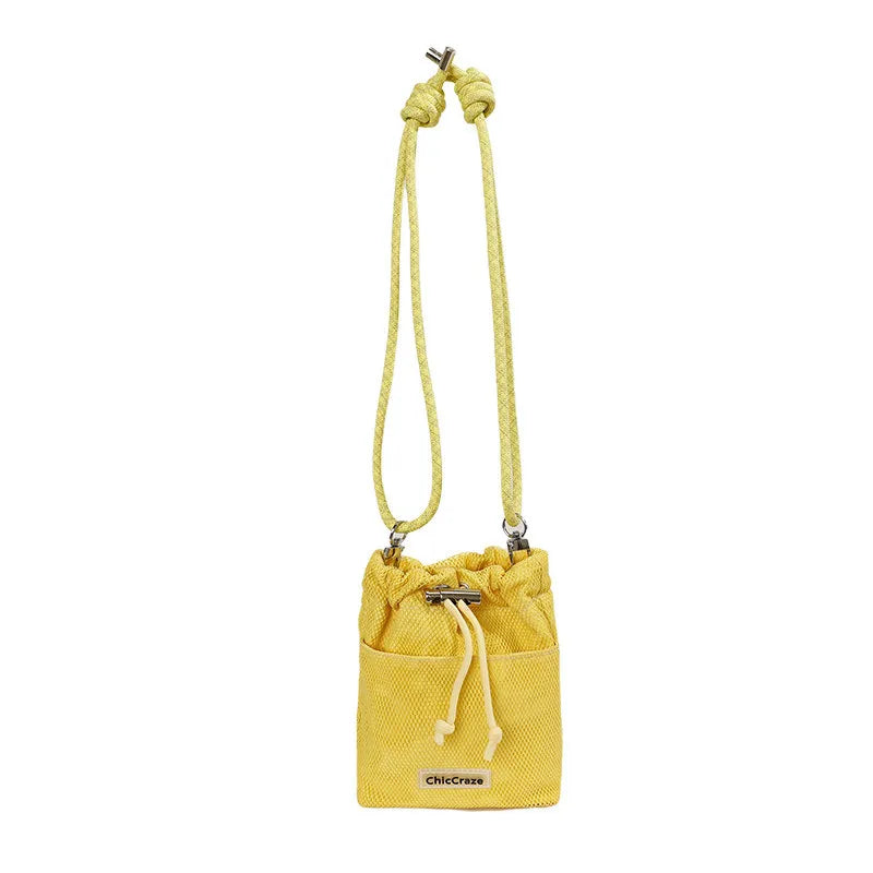 Nixie Mesh Drawstring Bucket Bag – Crossbody for Women
