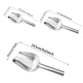 3-Piece Stainless Steel Scoop Set – Rustproof Ice & Food Shovel Kitchen Scoop Set Nixie Silver 3CPS