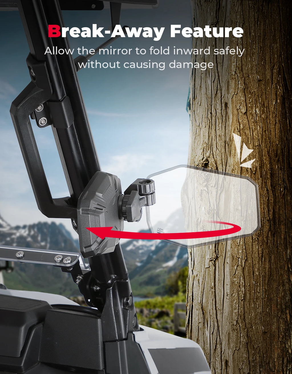 KEMIMOTO UTV Side Mirrors Pro-Fit | Polaris Can-Am SXS UTV Side Mirrors Nixie
