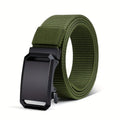 Men's Canvas Tactical Belt – Auto Buckle Military Style Canvas Tactical Belt Nixie green 120cm