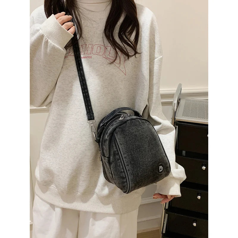 Mini Denim Crossbody Bag Women | Japanese Korean Style Shoulder Bag Denim Crossbody Bag Nixie
