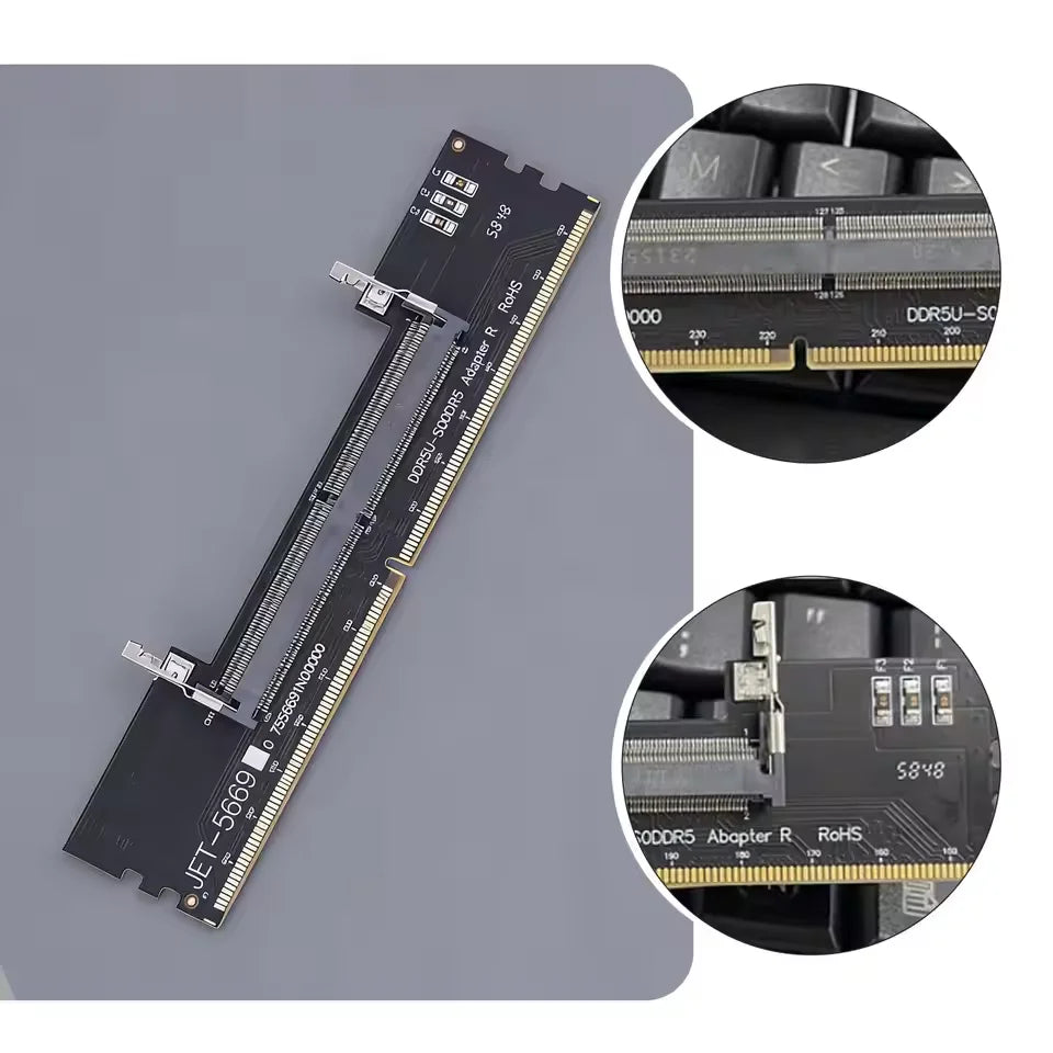 DDR5 SO-DIMM to U-DIMM Desktop Adapter Converter Card Memory Adapter Card Nixie