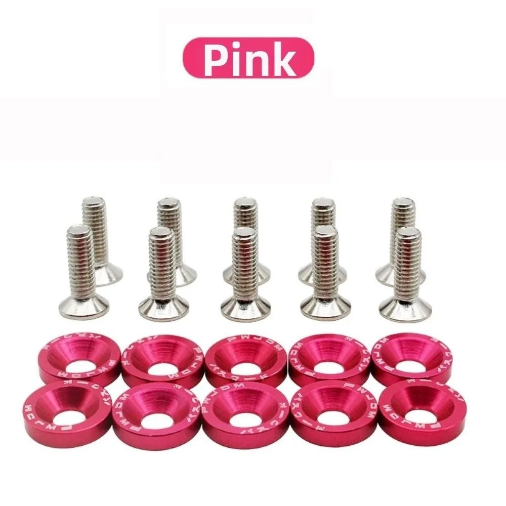 10PCS Aluminum M6 Decorative Screw Washers for Scooter Handlebar Scooter Screw Washers Nixie Pink
