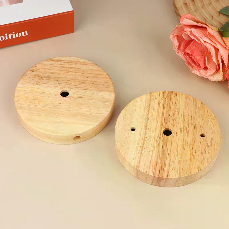 Wooden Ceiling Plate Lamp Base | 10/12cm Pendant DIY Chandelier Lamp Base Fitting Nixie