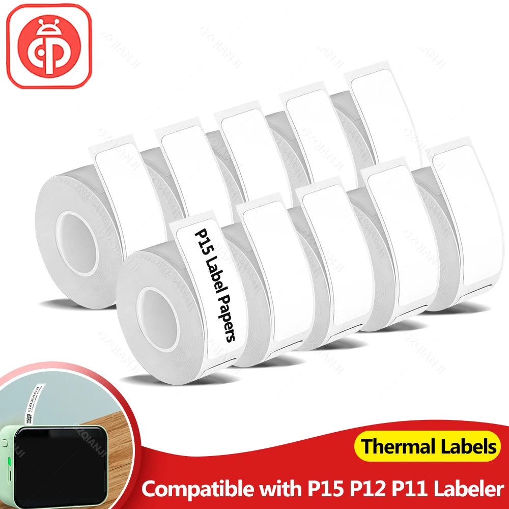 Marklife P15 Thermal Label Paper 12mm 15mm – Waterproof Rolls Thermal Label Rolls Nixie