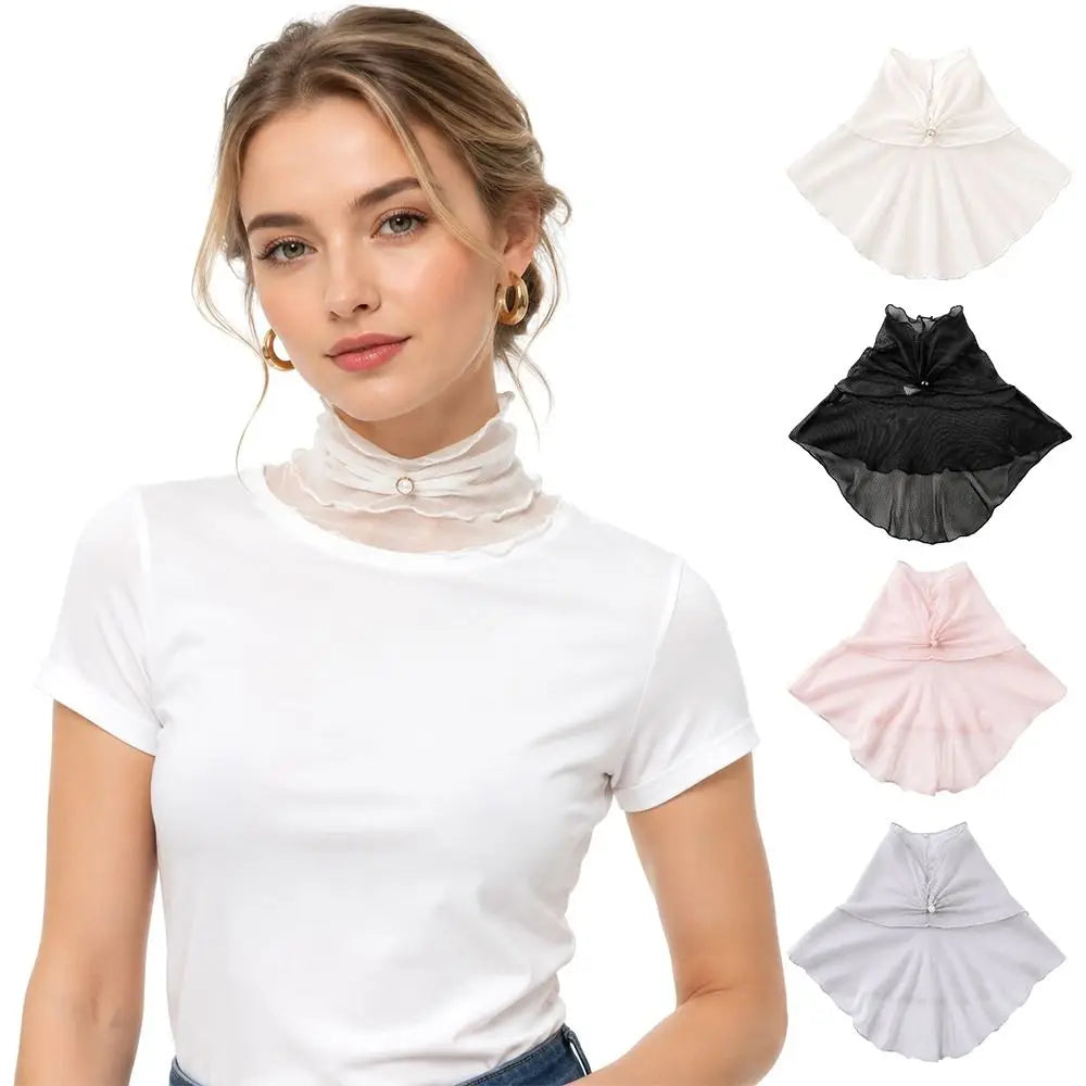 Women's Mesh Fake Collar Scarf – Breathable Detachable Neck Scarf Fake Collar Scarf Nixie