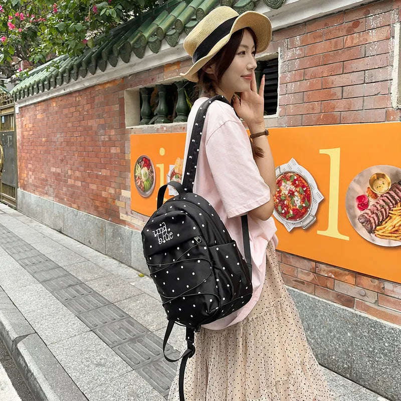 Korean Polka Dot Mini Backpack for Women – Stylish Commuter Bag Women's Mini Backpack Nixie