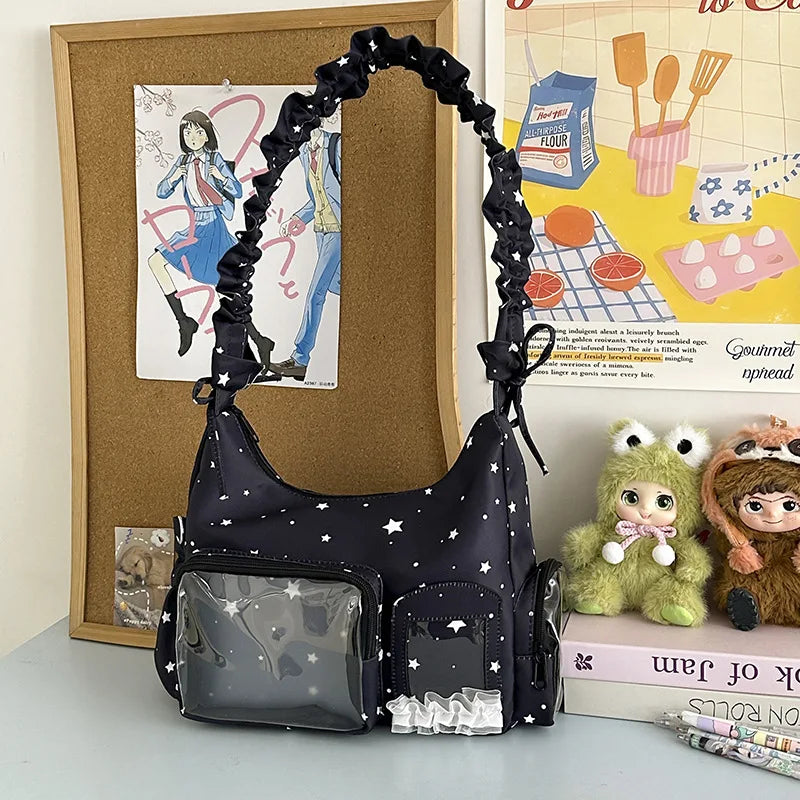 Nixie Star-Shaped Ita Bag – Transparent Kawaii Shoulder Bag Ita Shoulder Bag Nixie Black