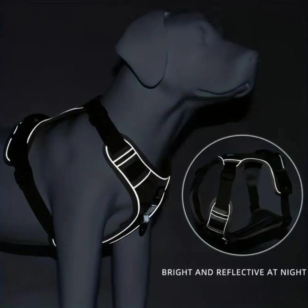 Reflective Dog Harness Vest – Adjustable Anti-Chew Chest Strap