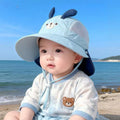 Kids Cartoon Bear Rabbit Ear Sun Hat – Summer Beach Cap Kids Sun Hat Nixie Blue