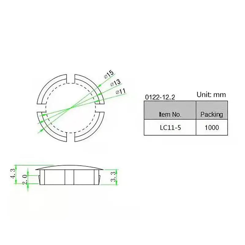 10Pcs LC11-5 LED Light Guide Caps 11mm Lampshades – 7 Colors LED Light Guide Cap Nixie