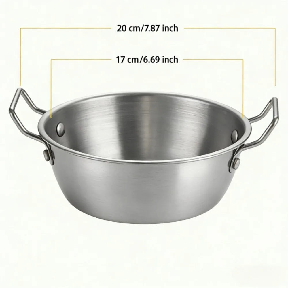 Stainless Steel Noodle Bowl with Handle – Ramen & Soup Bowl Stainless Steel Bowl Nixie 1Set