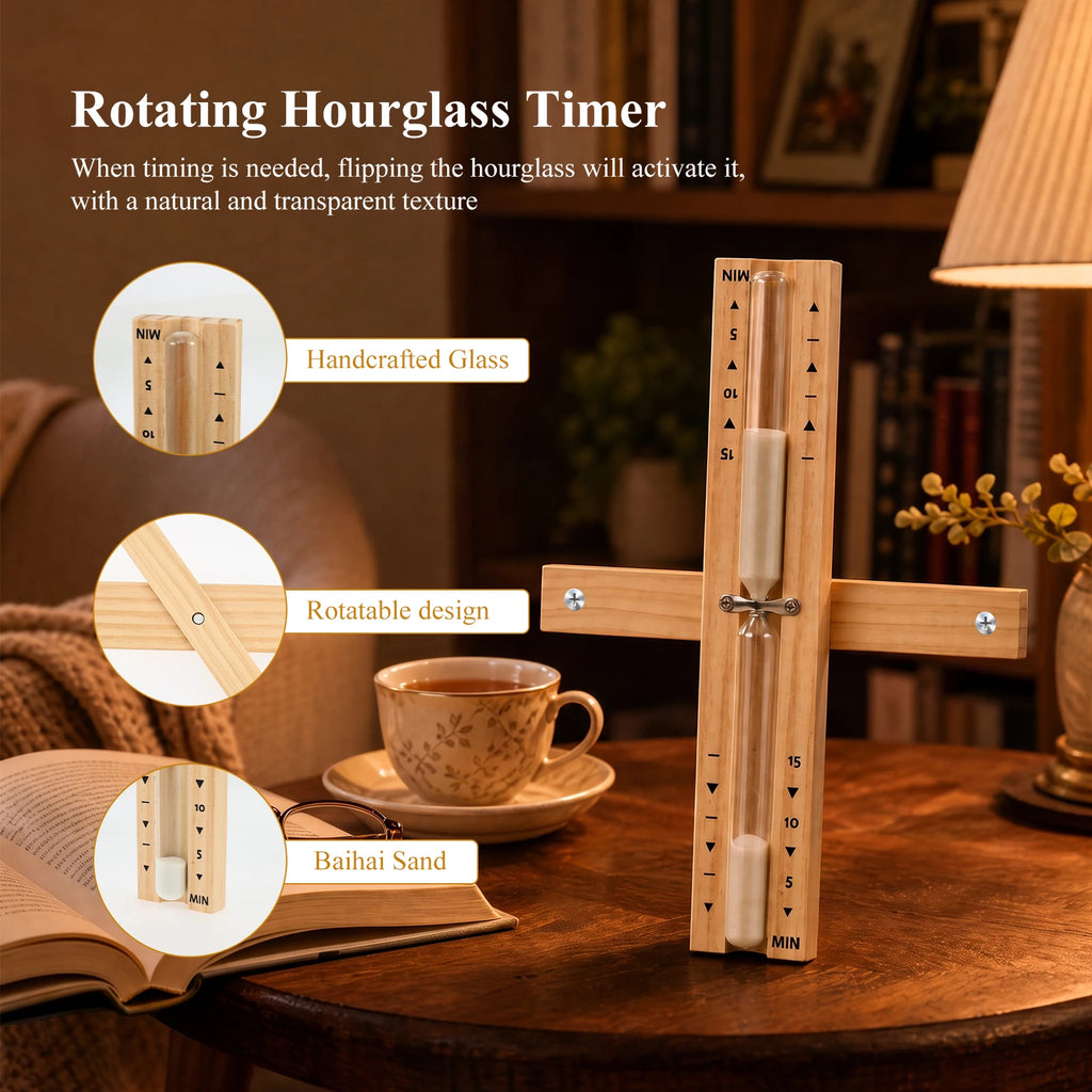 Wooden Sauna Hourglass Sand Timer – Wall Mounted 15 Min Sauna Sand Timer Nixie