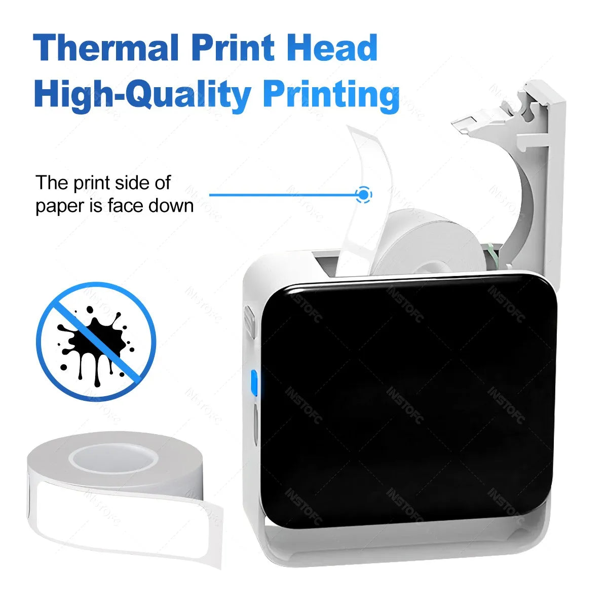 INSTOFC Y12 Wireless Bluetooth Thermal Label Printer Portable