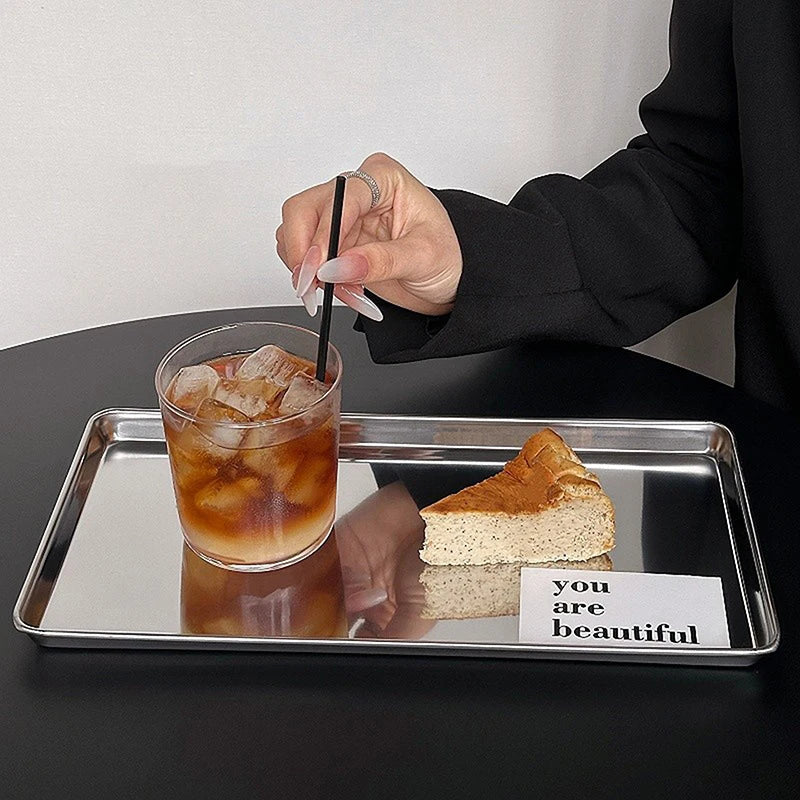 Stainless Steel Rectangular Cake Tray – Nordic Design