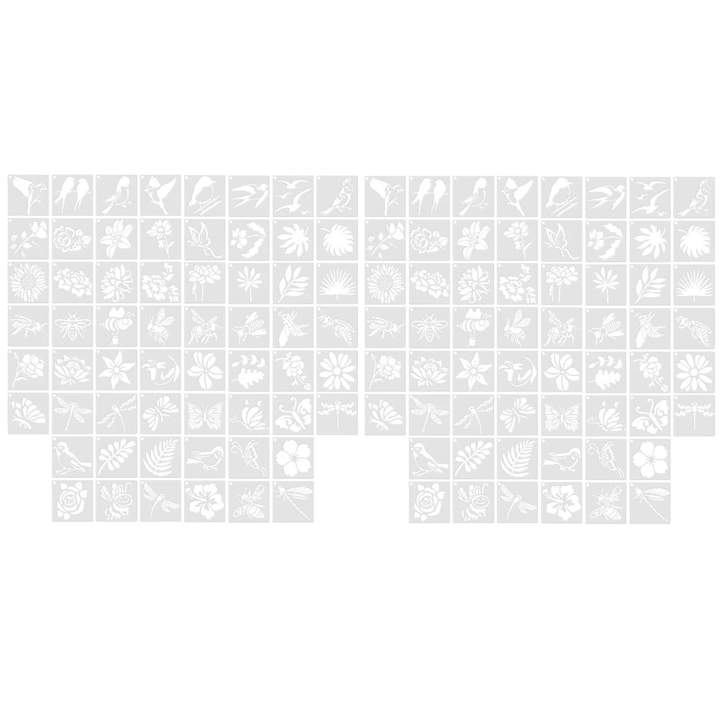 60 Pcs Reusable Painting Stencils – Floral & Bird DIY Templates Painting Stencils Set Nixie 2 Sets