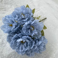 42CM Silk Peony Bouquet 7-Head Artificial Flowers – Wedding Decor Artificial Flower Bouquet Nixie Blue