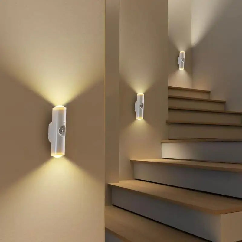 LED Motion Sensor Night Light RGB Dual USB Rechargeable Wall Lamp LED Motion Sensor Light Nixie