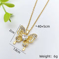 Hollow Butterfly Pendant Choker Necklace – Copper & Zircon Pendant Choker Necklace Nixie XL1470-90