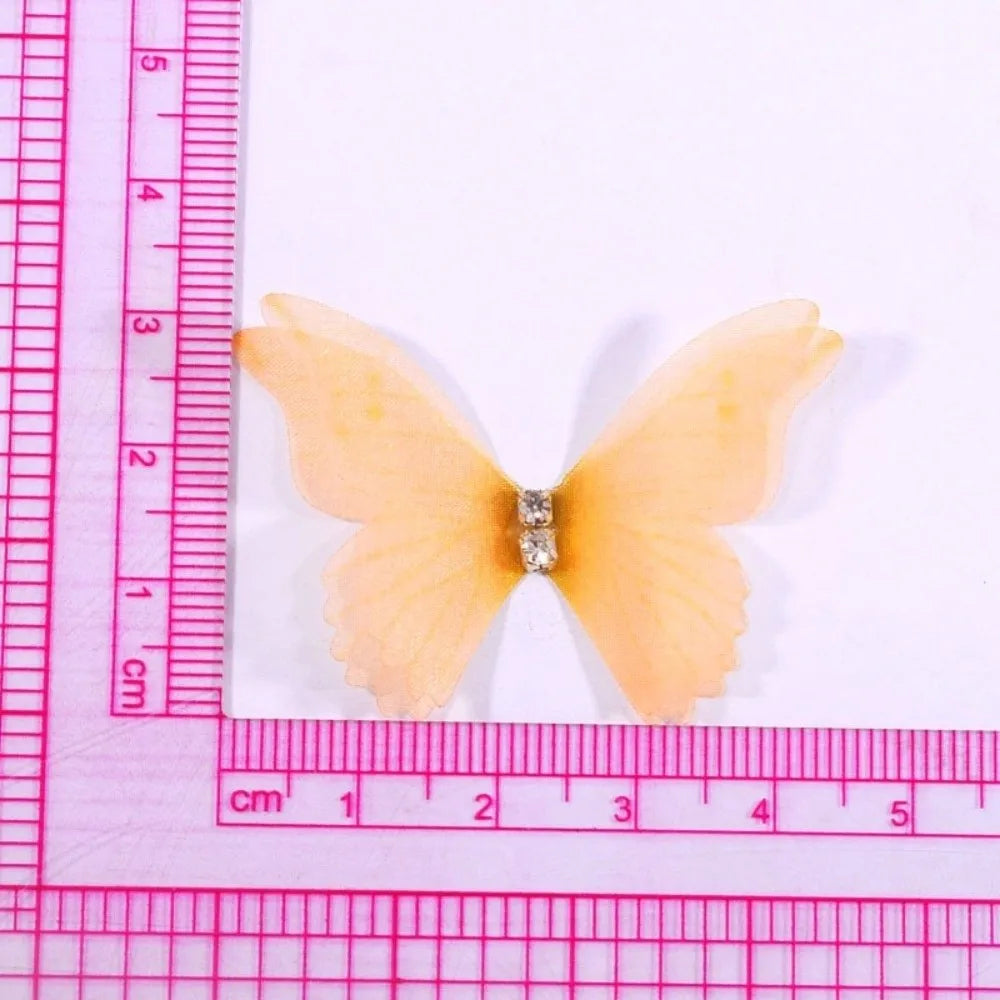 50Pcs 3D Organza Butterfly Appliques – Colorful Mesh Patches Fabric Appliques Nixie