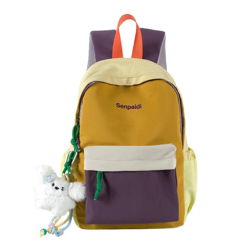 Color-Block Unisex Backpack | Travel & Student Daypack Casual Backpack Nixie