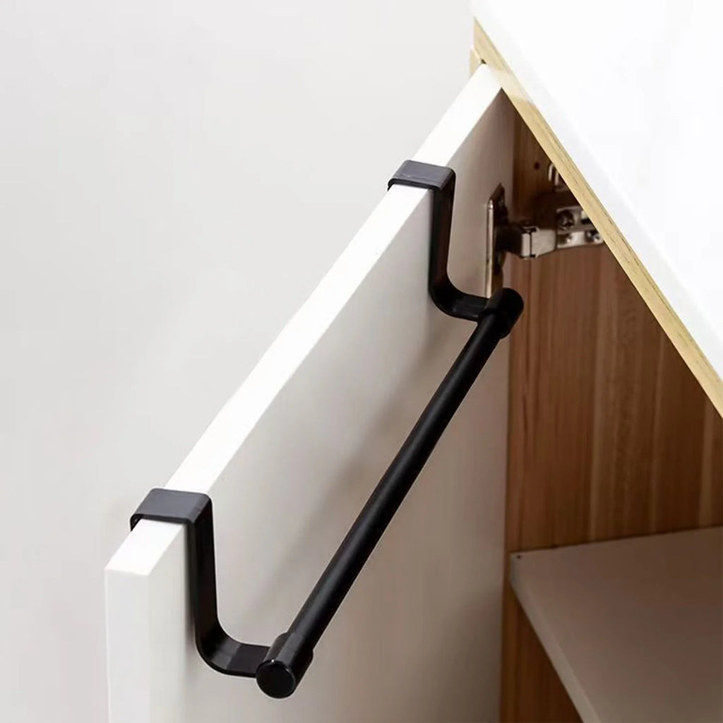 No-Drill Cabinet Door Towel Rack – Single Rod Cloth Hanger Cabinet Door Towel Rack Nixie
