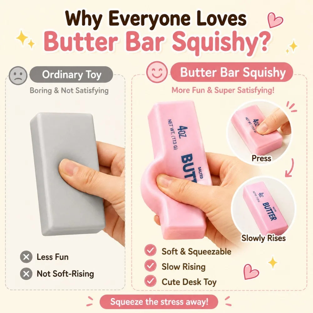Slow Rising Butter Bar Squishy PU Fake Food Toy & Desk Decor Squishy Novelty Toy Nixie