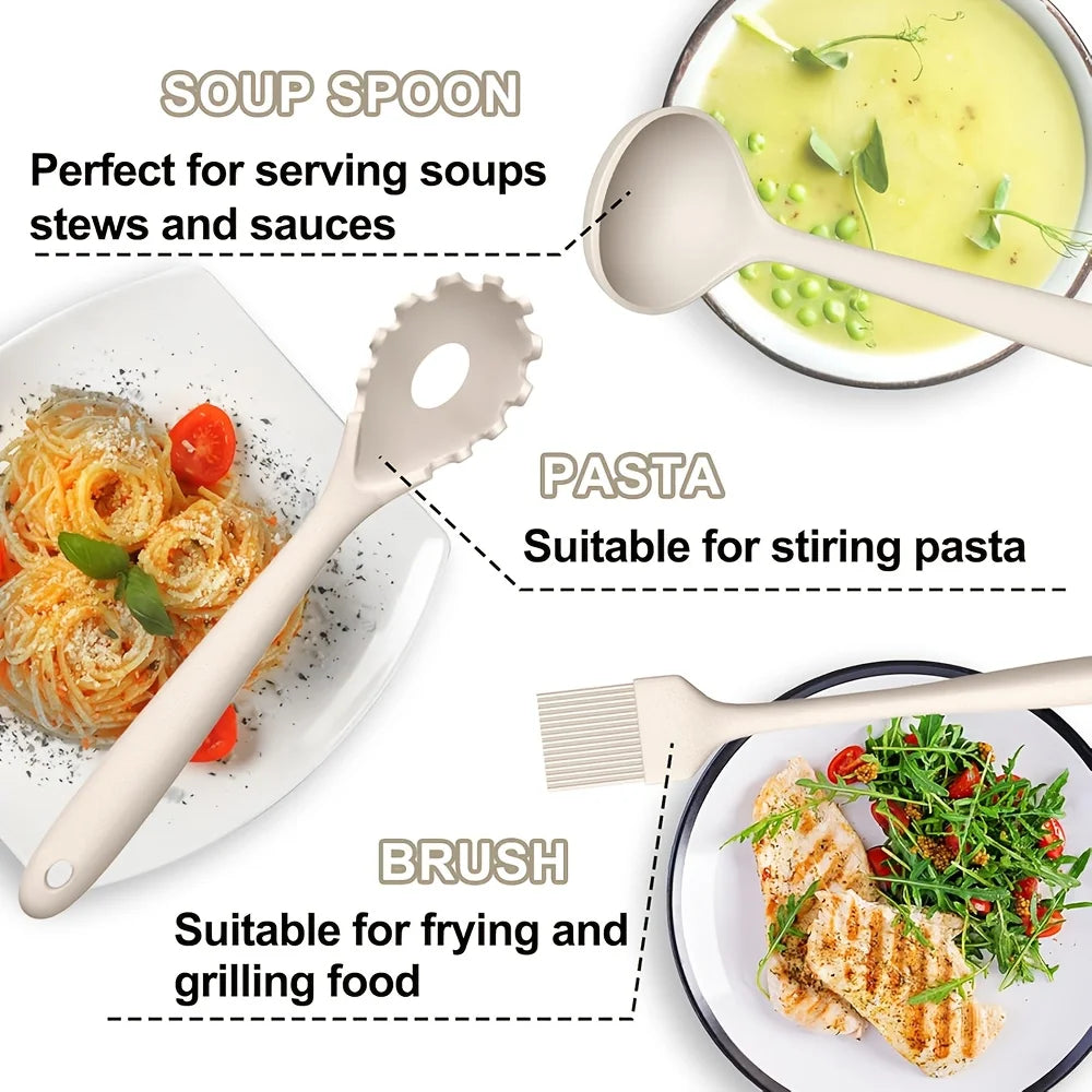 22-Piece Silicone Cooking Utensil Set with Holder | Nixie Silicone Utensil Set Nixie