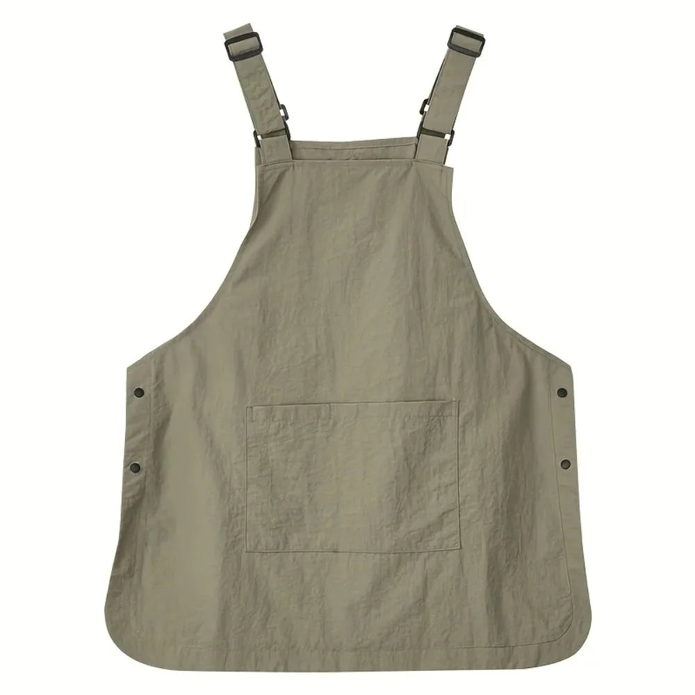 Waterproof Canvas Apron – Adjustable Kitchen & Barber Workwear Workwear Apron Nixie Olive green