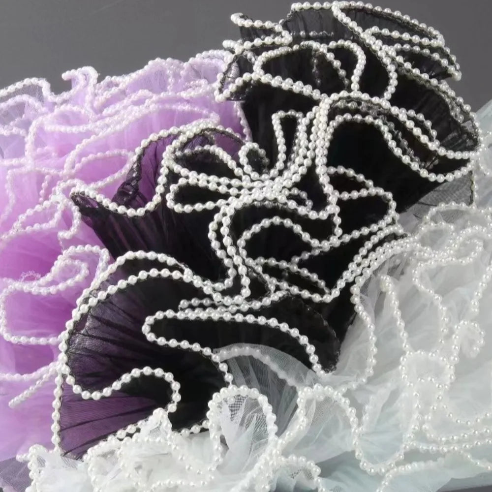 Pearl Wave Lace Mesh Flower Wrapping Yarn 28cm x 4 Yards Floral Wrapping Mesh Nixie