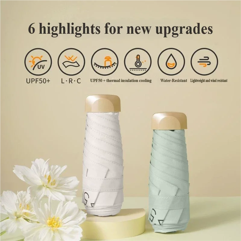 Mini Compact Folding UV Parasol – Pocket Travel Umbrella Folding Travel Umbrella Nixie