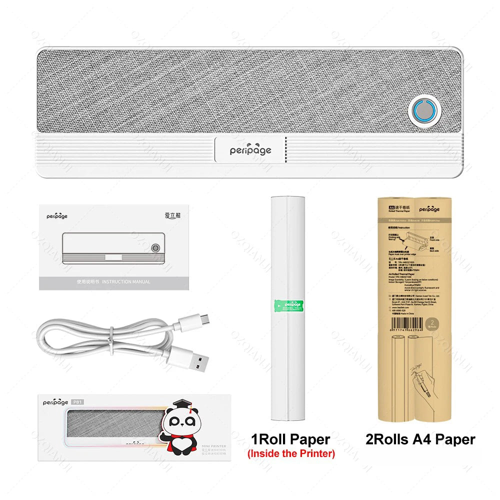 Peripage P81 Portable A4 Bluetooth Thermal Printer – Inkless