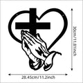 Prayer Hands Cross Heart Wall Art – Religious Home Decor Religious Wall Art Nixie Black 20cm