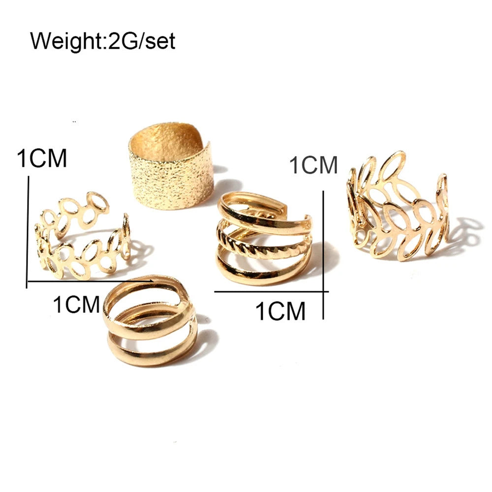 5pcs Gold Plated C-Shaped Hollow Ear Bone Clips for Women Clip-On Earrings Nixie