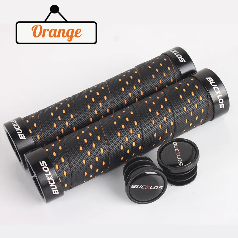 BUCKLOS MTB Bike Handlebar Grips – Aluminum Double Lock-On Bike Handlebar Grips Nixie Orange